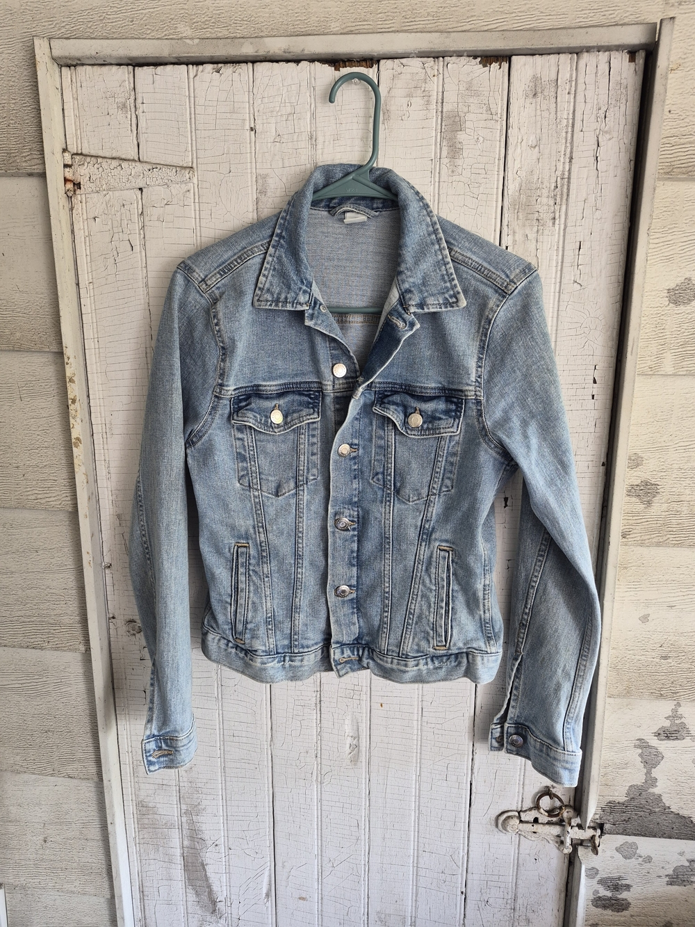 Women's Light Blue Denim Jean Jacket - Classic Button-Front